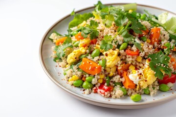 Colorful and Aromatic All Vegetable Fried Rice with Chili Paste