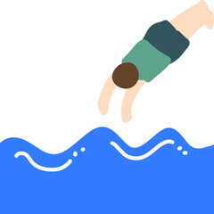 바다에 다이빙하는 남자