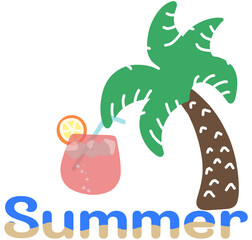 여름 휴양지 일러스트