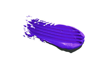 Colored purple violet mascara brush smeared swatch gray background