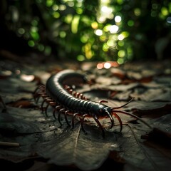 close up of a centipede