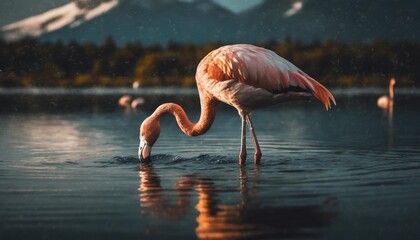 flamingo in the water