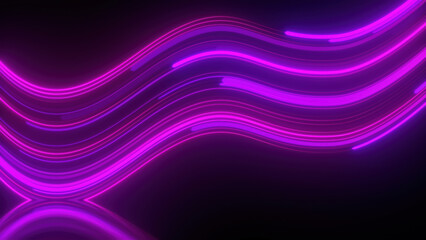 Naklejka premium Neon purple wave. Computer generated 3d render