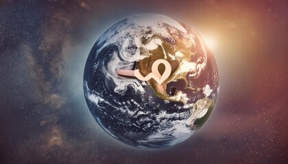 planet earth with a heart symbol on it