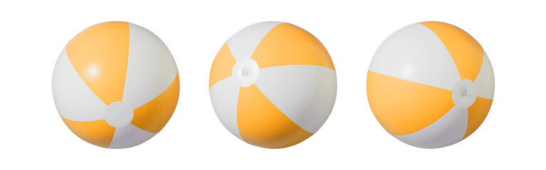 Inflatable ball for beach and water games. Set of beach ball . Beach ball on isolated background.