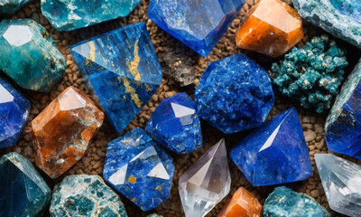 The texture of the Azurite crystals in the image is vibrant and intricate, characterized by deep blue and turquoise hues.