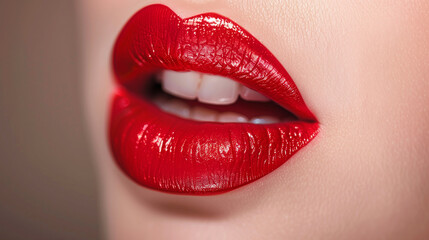 Obraz premium Women, Lipstick Model, Advertising Image, High Definition, 16:9 Ratio