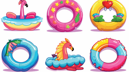 Set of rubber colorful inflatable stylish modern sw