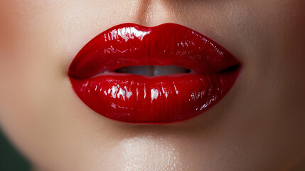 close up lips of woman,