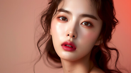 Asia, Korea, Women, Lipstick Model, Advertising Image, High Definition, 16:9 Ratio
