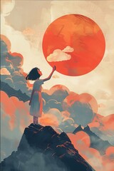 Inspiration at its best: Girl, clouds and sun
