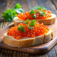 Culinary masterpiece: Sandwich with caviar