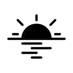 simple sunset icon design, sunset sign