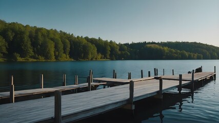 Obraz premium River's Radiance: Embracing the Beautiful Weather.It captures the essence of a serene river setting under a lovely sky.