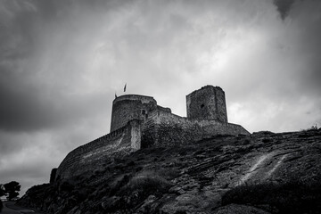 Naklejka premium Photographs of old windmills in Castilla La Mancha