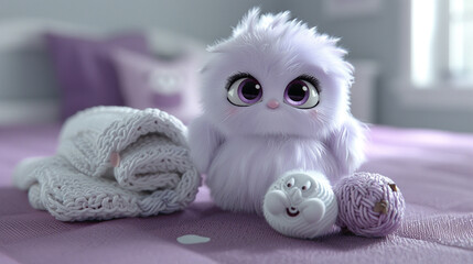 Fototapeta premium A delightful 3D furry creature with an endearing charm,
