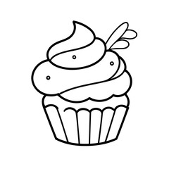 Cute vector illustration Cupcake hand drawn for toddlers