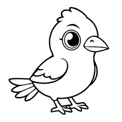 Vector illustration of a cute ExoticBird drawing for toddlers coloring activity