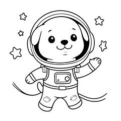 Simple vector illustration of dog hand drawn for toddlers