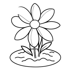 Obraz premium Vector illustration of a cute Flower doodle for kids colouring page