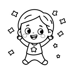 Cute vector illustration confetti doodle for toddlers coloring activity