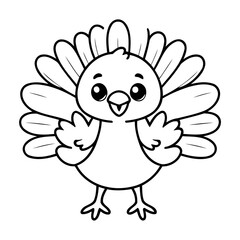 Cute vector illustration Turkey for kids coloring activity page