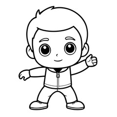 Vector illustration of a cute Boy doodle for children worksheet