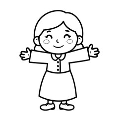 Cute vector illustration oldwoman drawing for colouring page