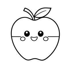Simple vector illustration of Apple drawing for children page