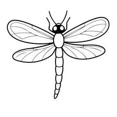 Cute vector illustration DragonFly for children colouring activity
