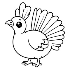 Cute vector illustration Turkey for kids colouring page