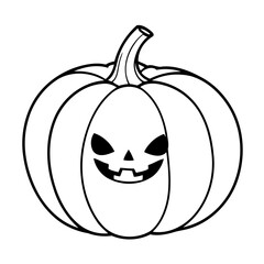 Simple vector illustration of Pumpkin drawing for toddlers coloring activity