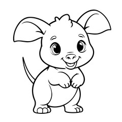 Simple vector illustration of Aardvark drawing for kids page
