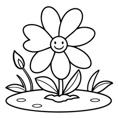 Cute vector illustration Flower hand drawn for toddlers