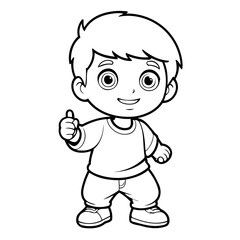 Vector illustration of a cute Boy drawing for children page