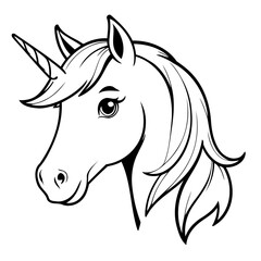 Cute vector illustration Horse doodle for toddlers worksheet