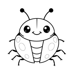 Vector illustration of a cute Ladybug doodle drawing for kids page