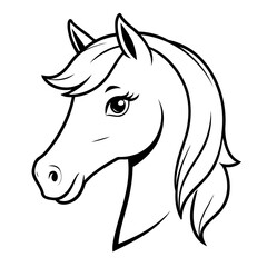 Simple vector illustration of Horse drawing for children page