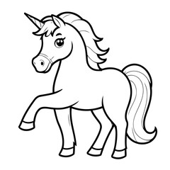 Cute vector illustration Horse for kids colouring worksheet