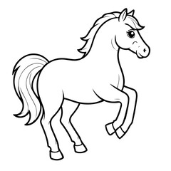 Simple vector illustration of Horse drawing for toddlers coloring activity