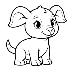 Simple vector illustration of Aardvark colouring page for kids