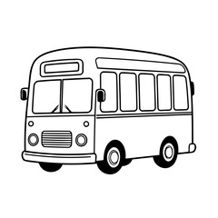 Cute vector illustration bus doodle for toddlers colouring page