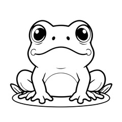 Simple vector illustration of Bullfrog for children colouring activity
