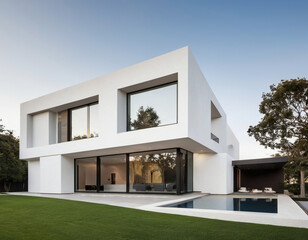 modern house with garden