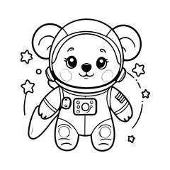 Vector illustration of a cute koala drawing for toddlers book