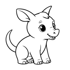 Simple vector illustration of Aardvark drawing for toddlers book