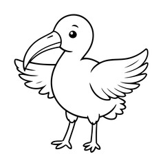 Cute vector illustration Ibis hand drawn for toddlers