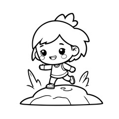 Cute vector illustration island hand drawn for toddlers