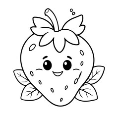 Cute vector illustration strawberry doodle for children worksheet