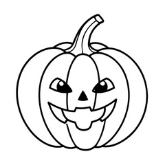 Vector illustration of a cute Pumpkin doodle for toddlers coloring activity